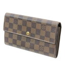 【中古】 LOUIS VUITTON/ルイ・ヴィトン ポシェット　ポルトモネ・クレディ 二つ折り長財布 ダミエ・エベヌ N61726 IS Bランク