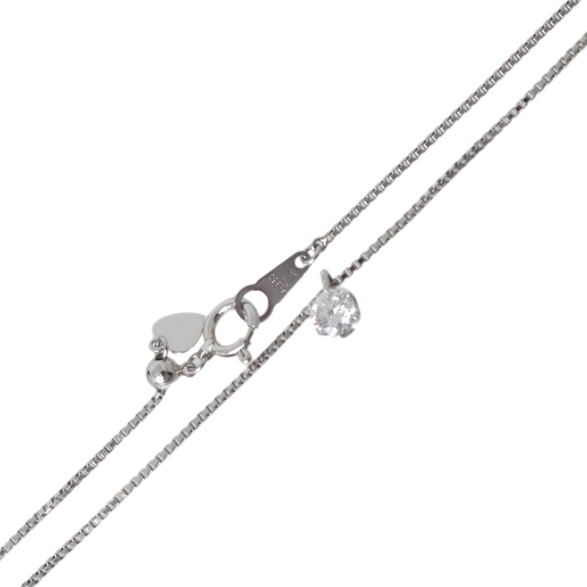 Rakuten - 【中古】 Pt900ダイヤモンドトップ 0.34ct・Pt850 ベネチアン ネックレス 首回り44.5cm アジャスター付き IS 磨き仕上げ品 Aランク