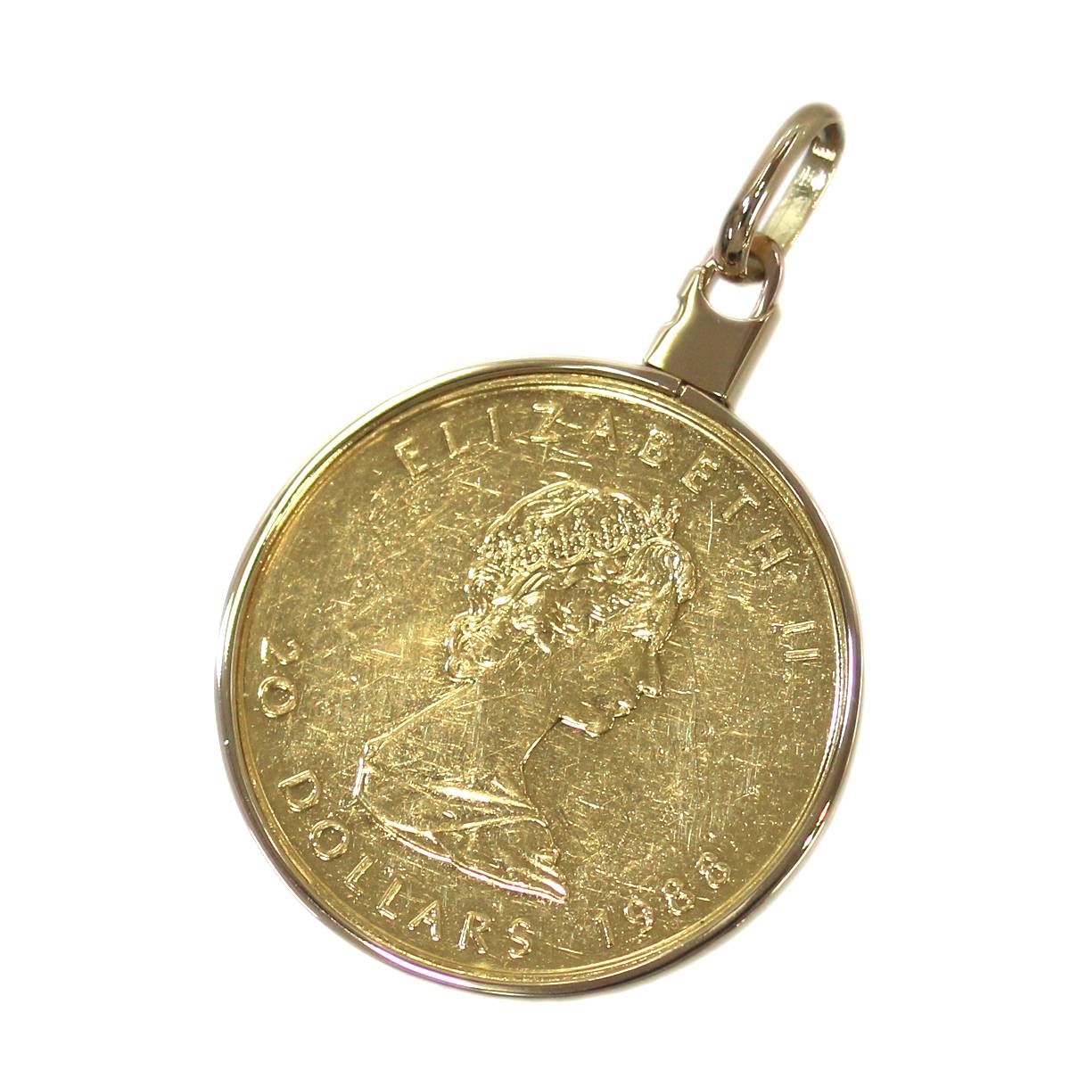 豪華ラッピング無料 2oz 1 メイプルリーフ 1 K18YG PT900 K24YG 金貨 コイン 2オンス ダイヤモンド