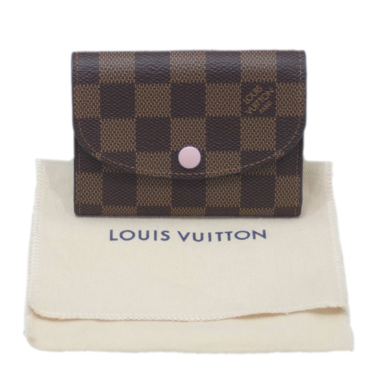 【中古】 LOUIS VUITTON/ルイ・ヴィトン ポルト モネ・ロザリ コインケース カードケース付き ダミエ・エベヌ N64423 IS 美品 Aランク