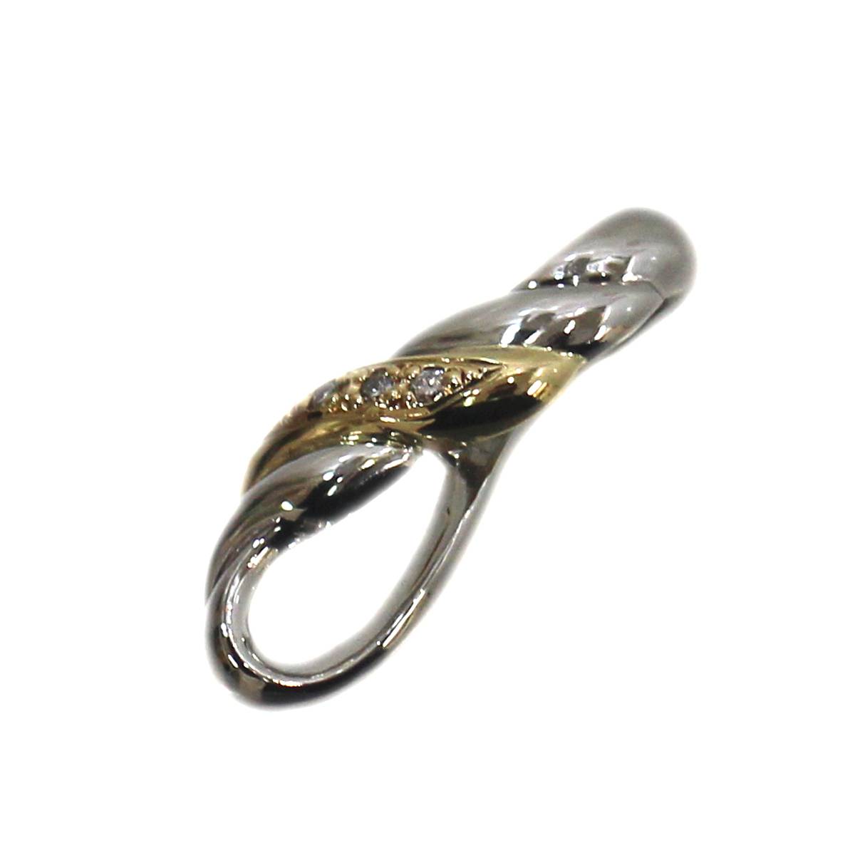 【中古】 MIKIMOTO/ミキモト K18/Pt950 ゴールド プラチナ コンビ ダイヤ ペンダントトップ IS 美品 S..