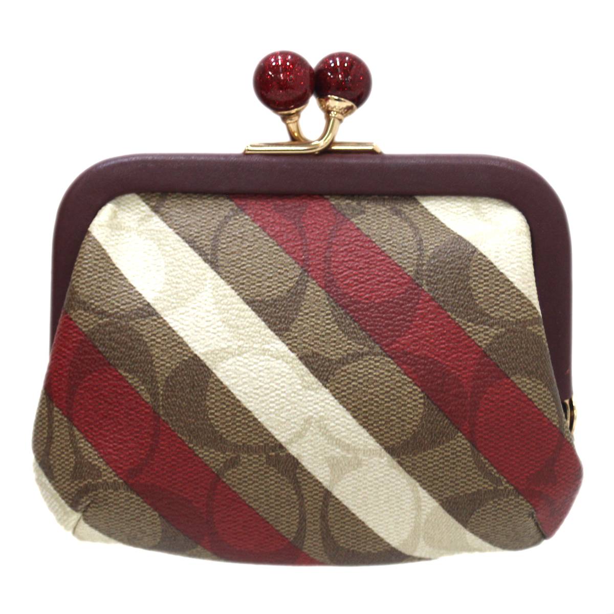 【中古】 COACH/コーチ がま口財布 マルチカラー C1709 小銭入れ IS BCランク