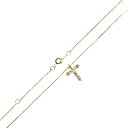 【中古】 K18 18金 ゴールド クロス 十字架 ブラウンカラー ダイヤ ペンダント ネックレス 42cm 0.50ct 3.3g KA 磨き仕上げ品 Aランク