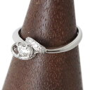 【中古】 Pt900 プラチナ ダイヤ デザイン リング 指輪 0.322ct 0.10ct 15号 4.4g KA 磨き仕上げ品 Aランク