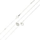【中古】 K18WG ホワイトゴールド ハート ダイヤ ペンダント 2連 ネックレス 39cm 0.08ct 0.10ct 3.3g KA Bランク