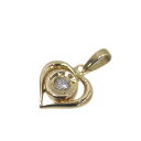 【中古】 K18 18金 ゴールド ダイヤ ハート モチーフ ペンダント トップ 0.10ct 1.0g KA 磨き仕上げ品 Aランク