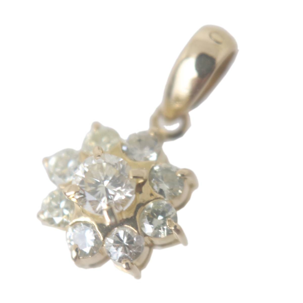 【中古】 K18 ゴールド ダイヤモンド デザイン ペンダント トップ 0.51ct 1.0g KA 磨き仕上げ品 Aランク
