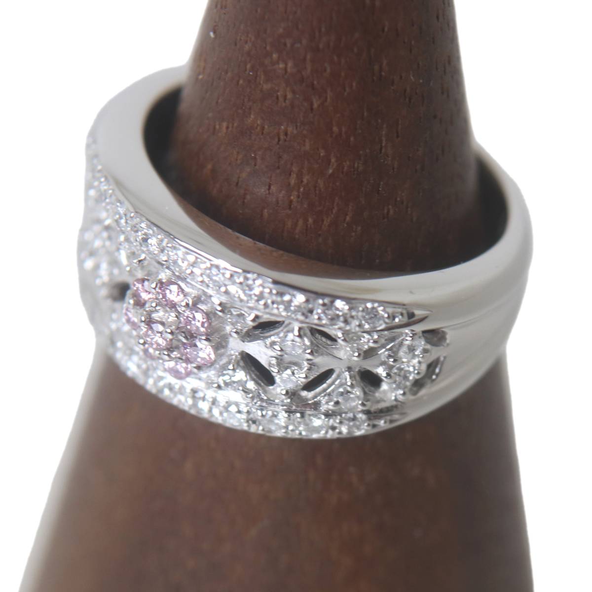 Rakuten - 【中古】 Pt900 プラチナ デザイン ピンクカラーダイヤ ダイヤ リング 指輪 P14号 0.36ct 10.0g KA 磨き仕上げ品 Aランク