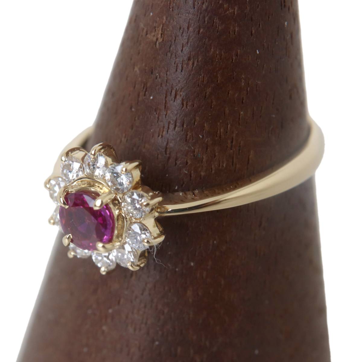 Rakuten - 【中古】 K18 ゴールド ルビー ダイヤ リング 指輪15.5号 0.37ct 0.37ct 3.0g KA 磨き仕上げ品 Aランク
