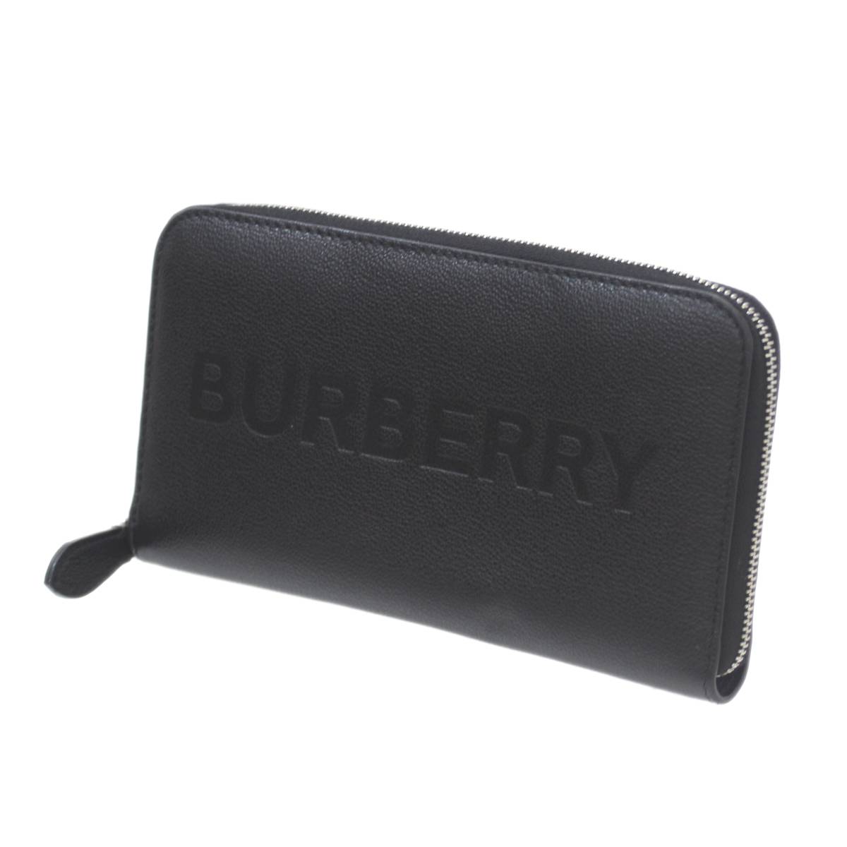 【中古】 BURBERRY / バーバリー ラウンドジップ 長財布 レザー ブラック NO 美品 ABランク