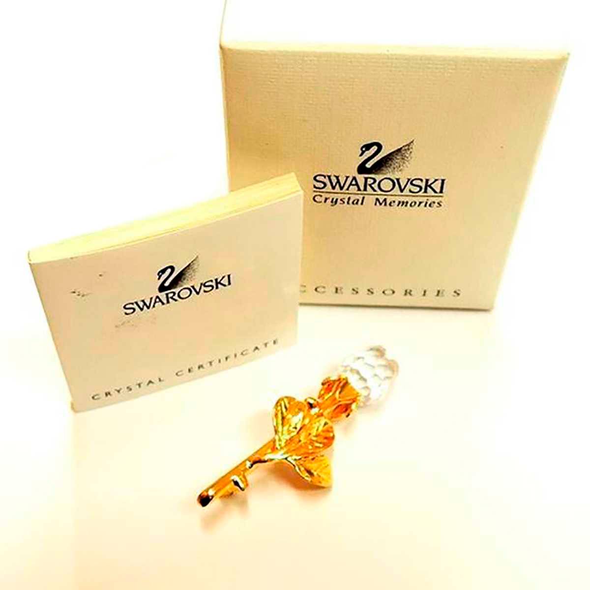 【中古】 SWAROVSKI/スワロフスキー ブローチ バラクリア×ゴールド FS-nt