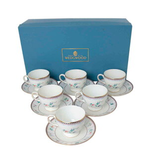 【中古】 WEDGWOOD/ウェッジウッド カップ&ソーサー 6客セット SUNBURST - サンバースト BONE CHINA - ボーンチャイナ - 骨灰磁器 箱 NT 美品 Aランク