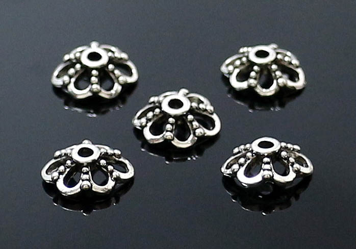 (6個入)AD-6265ビーズキャップ10mmパーツ メタル バラ売りメール便発送可