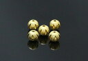 (6個入)anb-c-06g穴彫りビーズ-ゴールド色（6mm）/アクセサリーパーツ】6個入パーツ メタル バラ売りメール便発送可