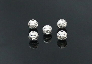 1個入 cutab-6siストーン付合金ビーズ-シルバー(8mm)パーツ メタル バラ売りメール便発送可