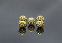 (6個入)ten-06Gテニス穴 ビーズ ブロンズ色(6mm)パーツ メタル バラ売りメール便発送可