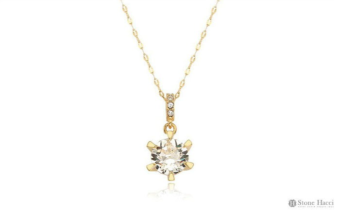 スワロフスキー ネックレス立て爪デザインネックレス(シルバー色)　63　5割引【メール便発送不可】スワロフスキーネックレス スワロフスキーペンダント スワロフスキーアクセサリーのサムネイル