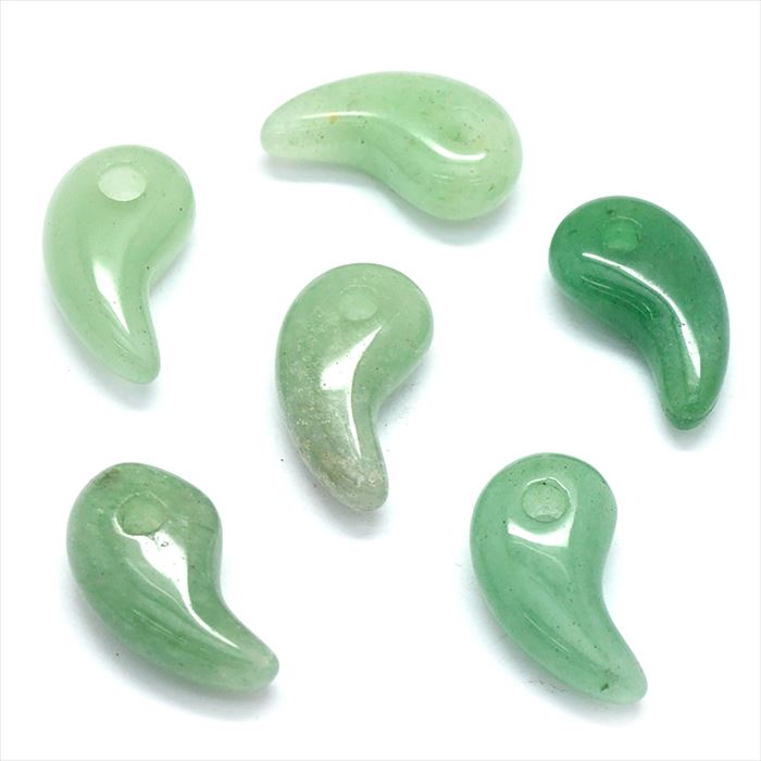 天然石 パワーストーン 勾玉 アベンチュリン 厄除け 開運 お守り 曲玉 約23mm