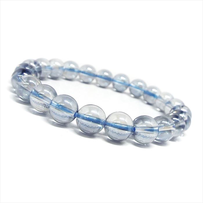 天然石 ブレスレット アクアオーラ水晶 約8mm パワーストーン アクセサリー 数珠 ブレスレット 一連