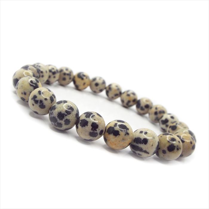 天然石 ブレスレット ダルメシアンジャスパー 約6mm パワーストーン アクセサリー 数珠 ブレスレット 一連