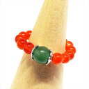 天然石 パワーストーン カーネリアン リング 指輪 グリーンアベンチュリン アクセサリー