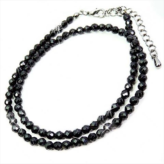 天然石ネックレスブラックスピネル約...