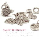 アクセサリー パーツ Made With Love チャーム シルバーカラー 1個 パワーストーン アクセサリー