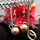 天然石 パワーストーン ピアス ピンク シェルパール 貝パール 約8mm アクセサリー ハンドメイド