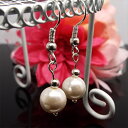 天然石 パワーストーン ピアス シェルパール 貝パール 約8mm アクセサリー ハンドメイド