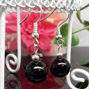 天然石 パワーストーン ピアス オニキス 黒瑪瑙 約8mm アクセサリー ハンドメイド