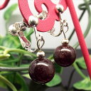天然石 パワーストーン イヤリング ガーネット 柘榴石 約6mm アクセサリー ハンドメイド