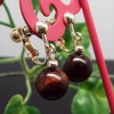 天然石 パワーストーン イヤリング レッド タイガーアイ 虎目石 約8mm アクセサリー ハンドメイド