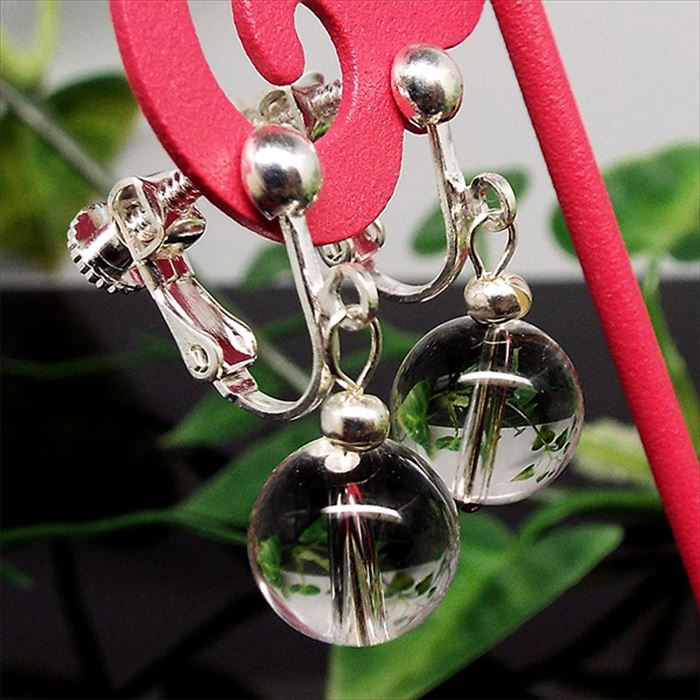 天然石 パワーストーン イヤリング クリスタル 水晶 約6mm アクセサリー ハンドメイド