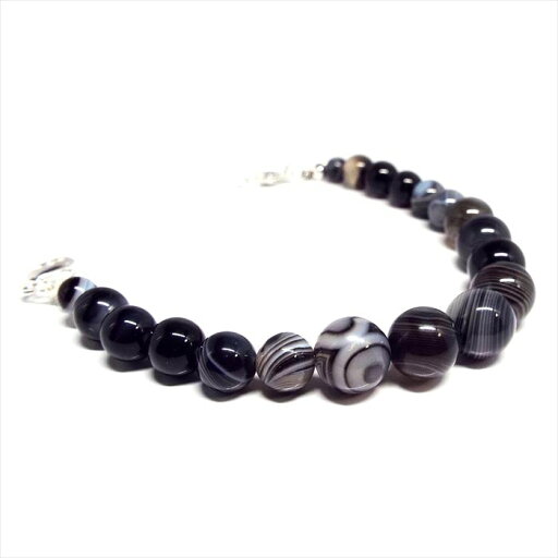 天然石 羽織紐 和装小物 着付け小物 黒縞瑪瑙 パワーストーン アクセサリー