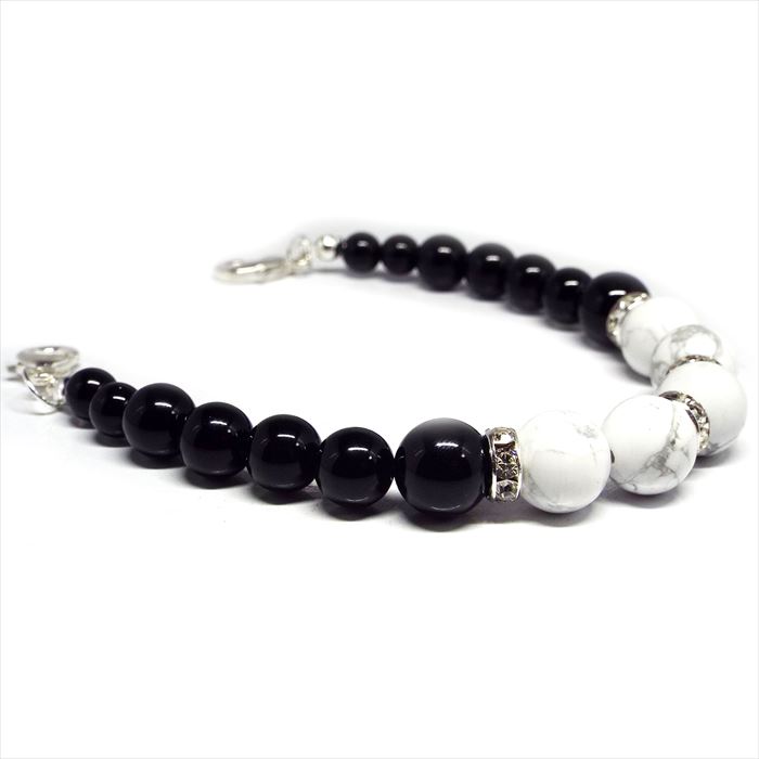 天然石 羽織紐 和装小物 着付け小物 ホワイトターコイズ オニキス パワーストーン アクセサリー