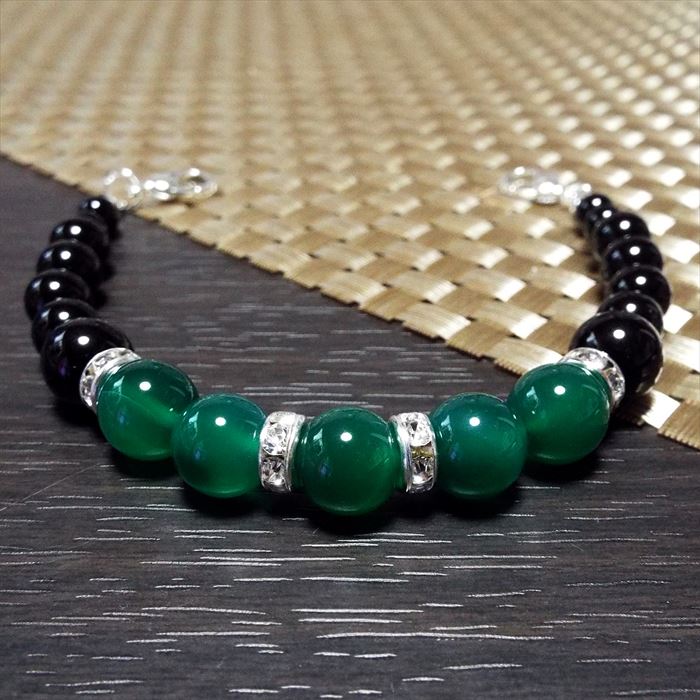 天然石 羽織紐 和装小物 着付け小物 グリーンメノウ オニキス パワーストーン アクセサリー ポイント利用