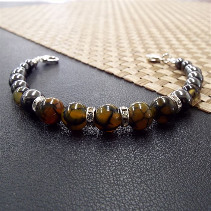 天然石 羽織紐 和装小物 着付け小物 ドラゴンアゲート ヘマタイト パワーストーン