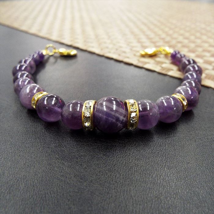 天然石 羽織紐 和装小物 着付け小物 アメジスト パワーストーン