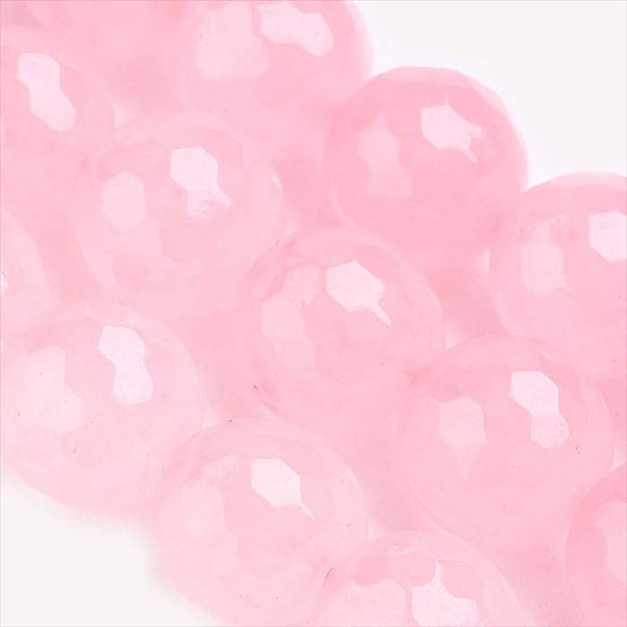 天然石 ビーズ ピンク ジェイド 連売り 多面カット 約8mm パワーストーン ハンドメイド アクセサリー