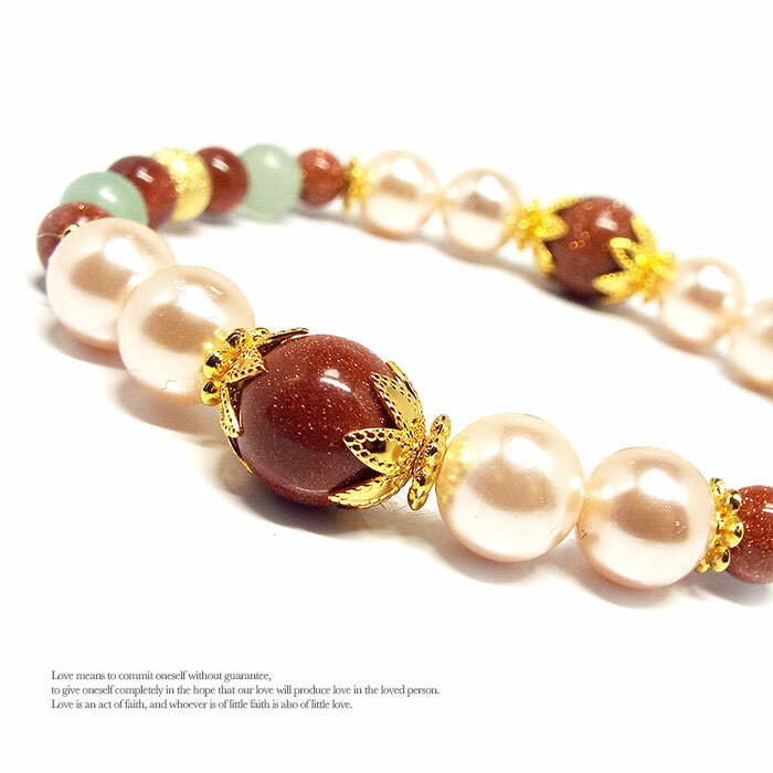 Rakuten - 天然石 パワーストーン ブレスレット ゴールドストーン パール アベンチュリン アクセサリー