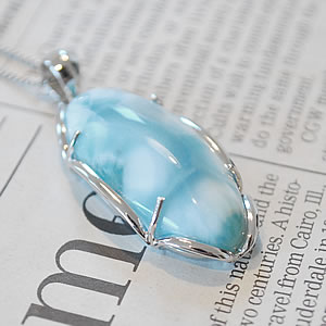 ラリマー (シルバー925)<天然石 パワーストーン ペンダントトップ ネックレス>一点もの ペンダント ラリマール ペクトライト AAA級【人間関係 癒し】