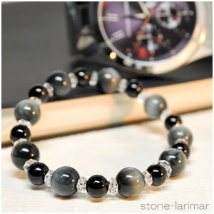 イーグルアイAAA8mm オニキス 水晶 天然石 ブレスレット パワーストーン ブラックオニキス 黒瑪瑙 黒めのう クリスタル クォーツ