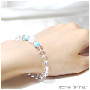 アゼツライト ラリマー 水晶 ブレスレット 天然石 パワーストーン