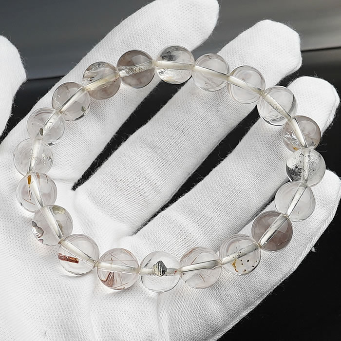 【一点物】【鑑別書付き】天然パイライトinクォーツ 約10mm ブレスレット 天然石 パワーストーン パイライトインクォーツ パイライト in クォーツ 黄鉄鉱...