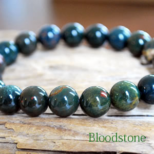 ブラッドストーン 10mm ブレスレット 天然石 パワーストーン 3月の誕生石 bloodstone