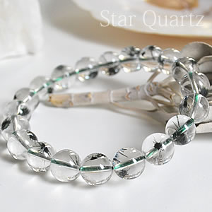 【超希少/一点もの/最上級品質】星入り水晶AAA(ホランド鉱入り水晶) 10mm マダガスカル産<天然石 パワーストーン ブレスレット>ブレス スタークォーツ ...