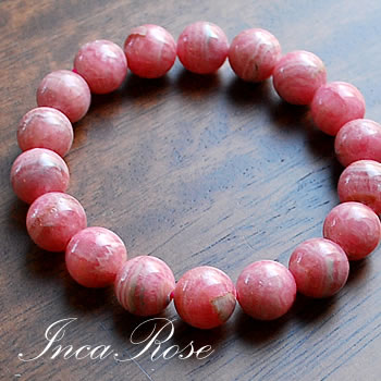 【一点もの】インカローズ ロードクロサイト AA 約10〜10.5mm ブレスレット 天然石 パワーストーン アルゼンチン産