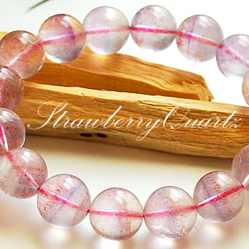 【希少/一点もの】ストロベリークォーツ(レピドクロサイトインクォーツ・ストロベリーローズクォーツ) 12.5〜13mm ブレスレット 天然石 パワーストーン ス...