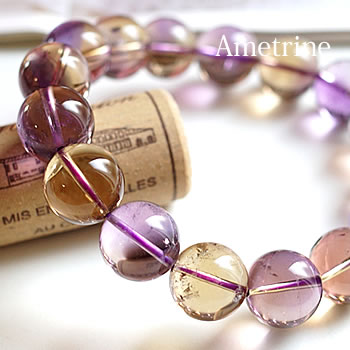 【一点もの・トップクオリティ】ボリビア産アメトリンAAAAA 約13.5mm ブレスレット 天然石 パワーストーン 天然石ブレスレット パワーストーンブレスレッ...