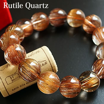 【極上一点物】【最高級】ブラジル産ルチルクォーツAAAAA 15〜16mm ブレスレット 天然石 パワーストーン ルチルクオーツ ルチルレーテッドクォーツ ルチ...
